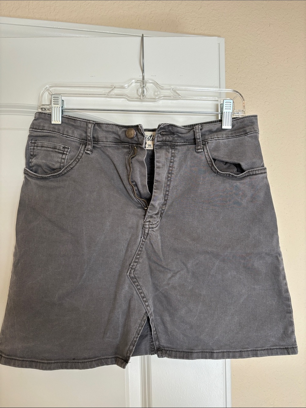Listicle Gray Women's Midi Denim Skirt